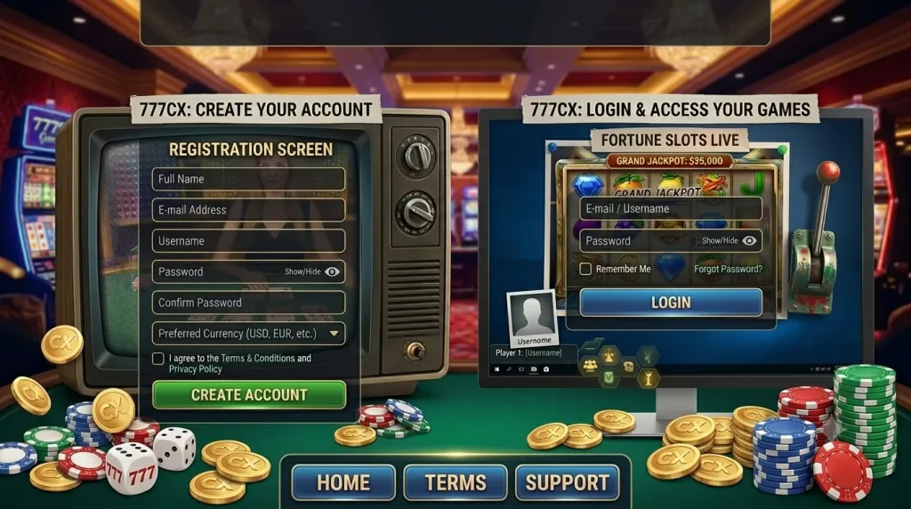 registration and login in 777CX APP