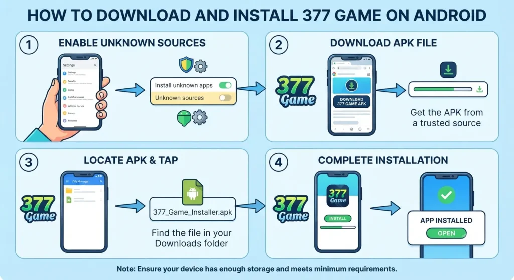 377 Game – Complete Guide, Login, Download, Bonuses & Playing Tips in Pakistan (2026) 7 377 Game APK download installation guide Android