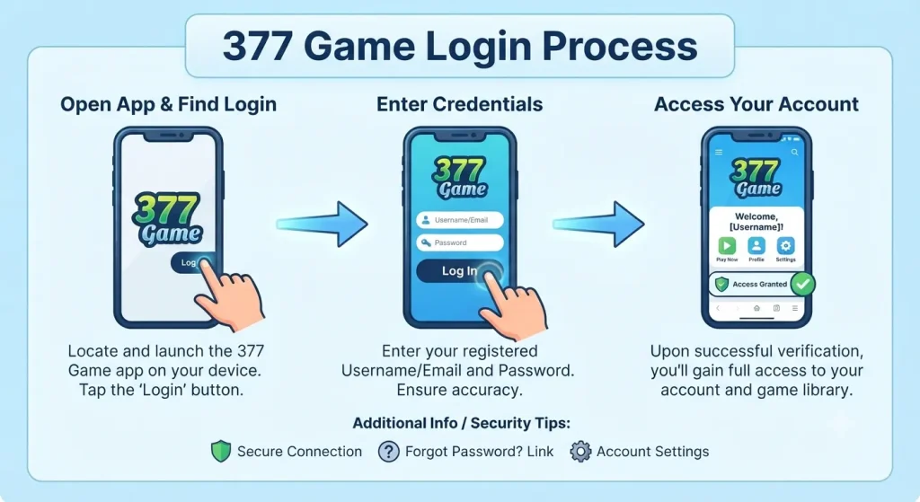 377 Game – Complete Guide, Login, Download, Bonuses & Playing Tips in Pakistan (2026) 8 377 Game login screen Android