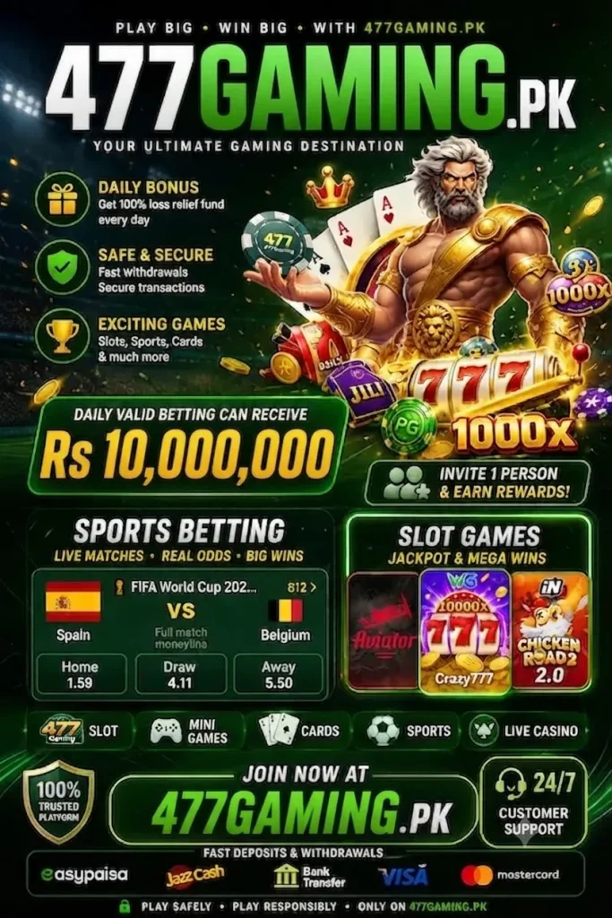 477 Game Pakistan Download Play & Earn Real Money in 2026 2 477 Game Dashboard Interface
