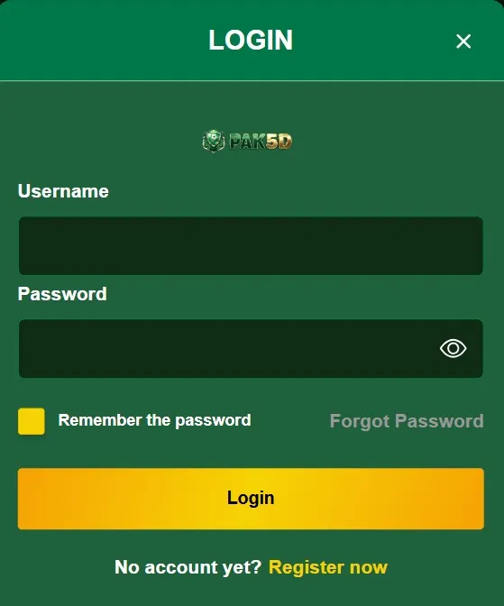 Pak 5D Login steps