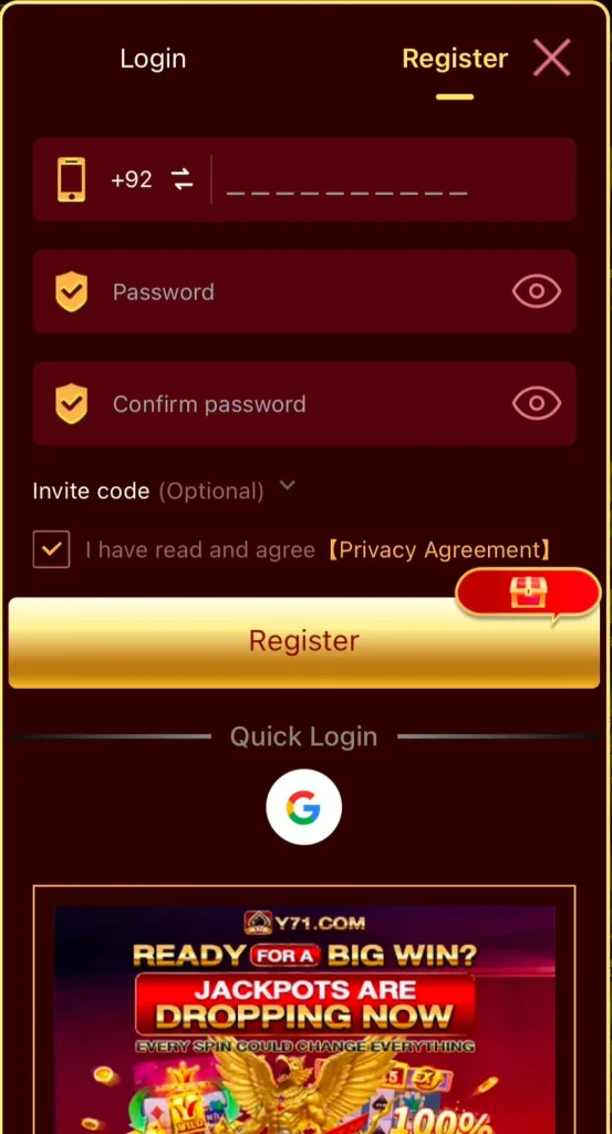 Y71 Game Registration