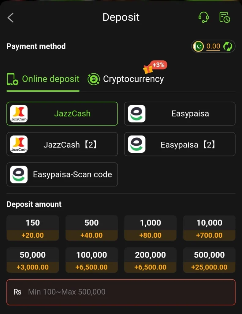 Y999 Game deposit JazzCash Easypaisa payment methods