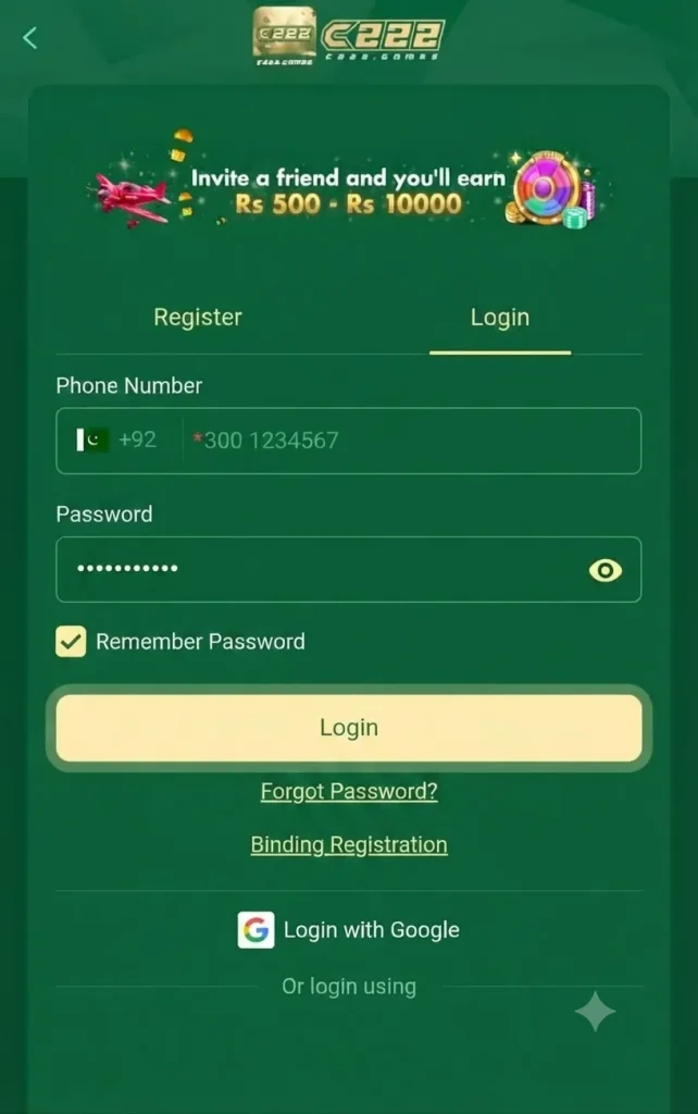 C222 Game Download APK Latest Version for Android in Pakistan (2026) 4 C222 Game login