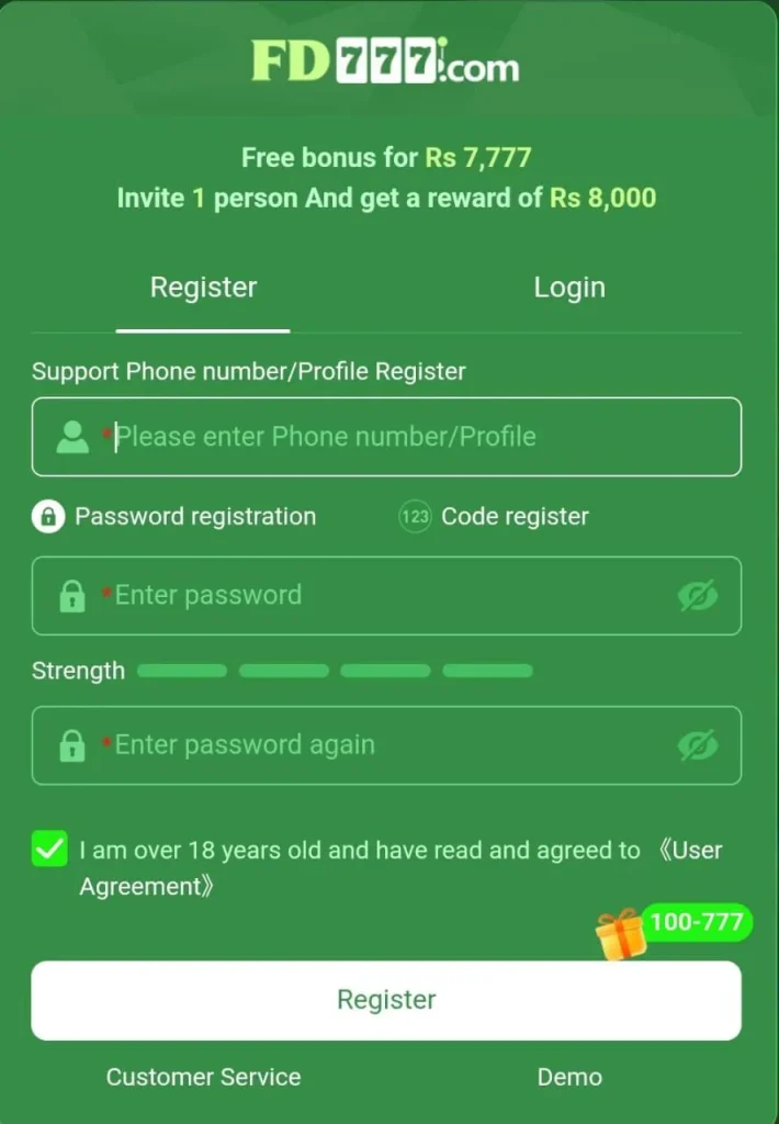 fd777 game registration